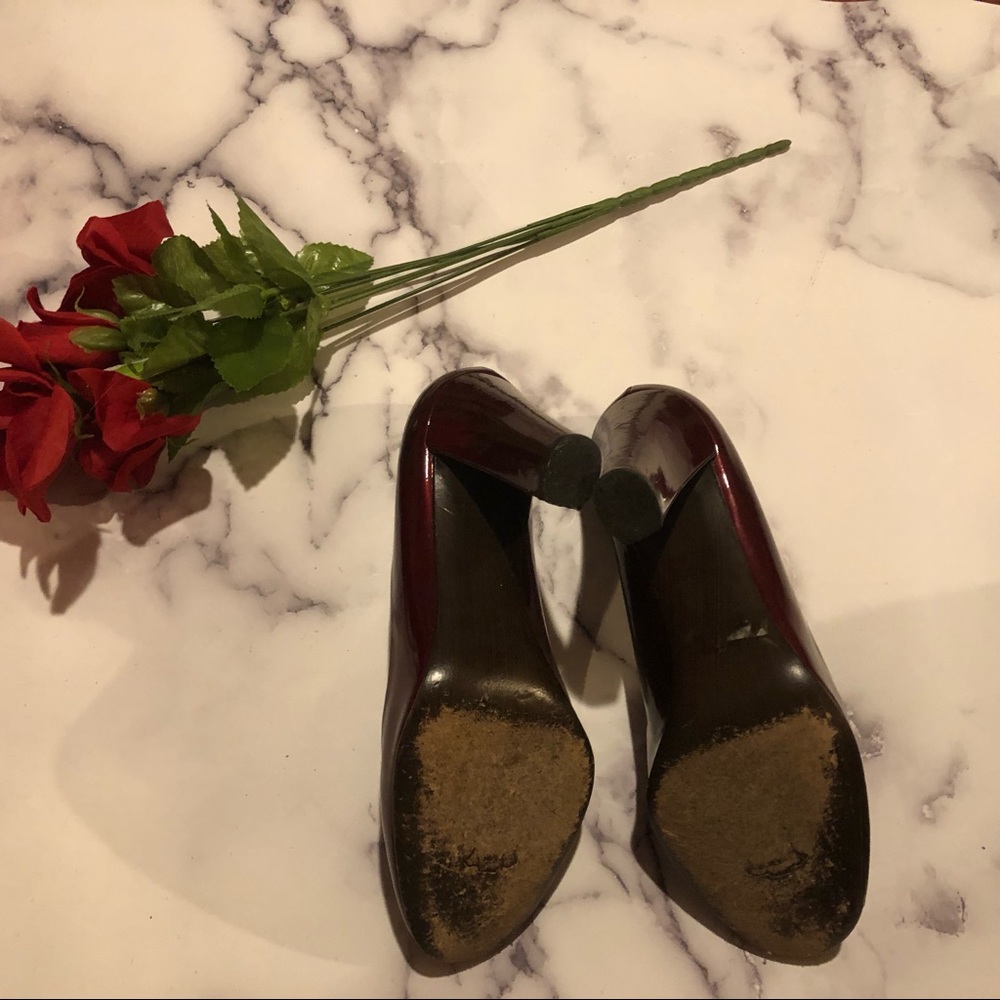 Stuart Weitzman Square Toe Pumps Ruby Red Sz 6 - image 6